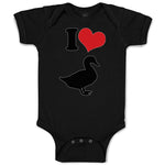 Baby Clothes I Love Silhouette Duck Aquatic Bird Baby Bodysuits Cotton