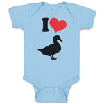 Baby Clothes I Love Silhouette Duck Aquatic Bird Baby Bodysuits Cotton