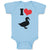 Baby Clothes I Love Silhouette Duck Aquatic Bird Baby Bodysuits Cotton