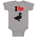 Baby Clothes I Love Silhouette Duck Aquatic Bird Baby Bodysuits Cotton