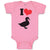 Baby Clothes I Love Silhouette Duck Aquatic Bird Baby Bodysuits Cotton