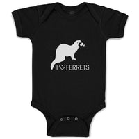 Baby Clothes I Love Ferrets Domesticated Polecat Mammal Baby Bodysuits Cotton
