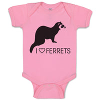 Baby Clothes I Love Ferrets Domesticated Polecat Mammal Baby Bodysuits Cotton