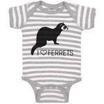 Baby Clothes I Love Ferrets Domesticated Polecat Mammal Baby Bodysuits Cotton