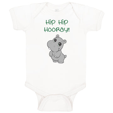 Baby Clothes Baby Hippopotamus Hip Hip Hooray Hippo Baby Bodysuits Cotton