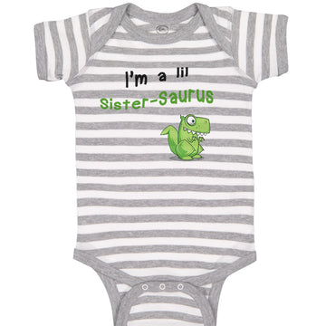 Baby Clothes Small Dinosaur I'M Lil Sister-Saurus Dinos Baby Bodysuits Cotton