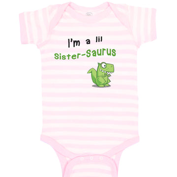 Baby Clothes Small Dinosaur I'M Lil Sister-Saurus Dinos Baby Bodysuits Cotton