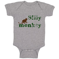 Baby Clothes Silly Monkey with Monkey Picture Baby Bodysuits Boy & Girl Cotton