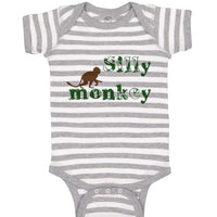 Baby Clothes Silly Monkey with Monkey Picture Baby Bodysuits Boy & Girl Cotton