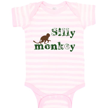 Baby Clothes Silly Monkey with Monkey Picture Baby Bodysuits Boy & Girl Cotton