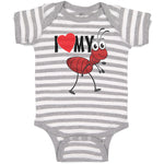 Baby Clothes I Love My Ant Membrane Winged Insect Baby Bodysuits Cotton