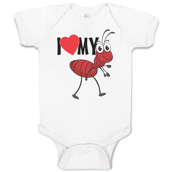 Baby Clothes I Love My Ant Membrane Winged Insect Baby Bodysuits Cotton