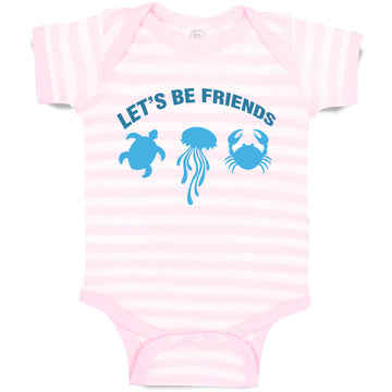 Baby Clothes Let's Be Friends Shark S Ocean Sea Life Baby Bodysuits Cotton