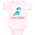 Baby Clothes I Love Dinos Dinosaur Dinosaurs Dino Trex Baby Bodysuits Cotton