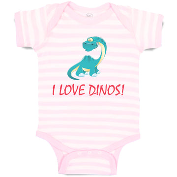 Baby Clothes I Love Dinos Dinosaur Dinosaurs Dino Trex Baby Bodysuits Cotton