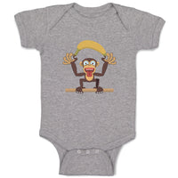 Baby Clothes Monkey with Large Banana Safari Baby Bodysuits Boy & Girl Cotton
