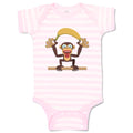 Baby Clothes Monkey with Large Banana Safari Baby Bodysuits Boy & Girl Cotton