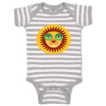 Baby Clothes Lion Head in Sun Circle Safari Baby Bodysuits Boy & Girl Cotton