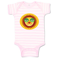 Baby Clothes Lion Head in Sun Circle Safari Baby Bodysuits Boy & Girl Cotton