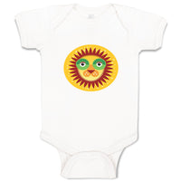 Baby Clothes Lion Head in Sun Circle Safari Baby Bodysuits Boy & Girl Cotton