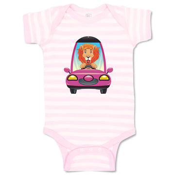 Baby Clothes Lion Driving Car Safari Baby Bodysuits Boy & Girl Cotton