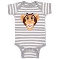 Baby Clothes Monkey Head Funny Safari Baby Bodysuits Boy & Girl Cotton