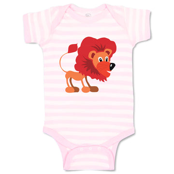 Baby Clothes Lion Facing Right Animals Safari Baby Bodysuits Boy & Girl Cotton