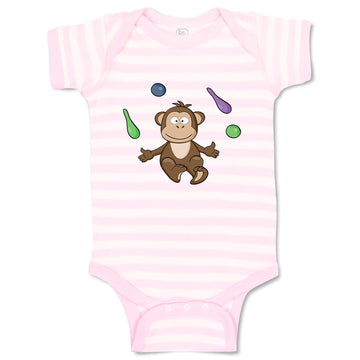 Baby Clothes Monkey Juggling Animals Safari Baby Bodysuits Boy & Girl Cotton