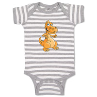 Baby Clothes Orange Dinosaur Dinosaurs Dino Trex Baby Bodysuits Cotton