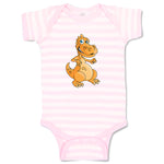 Baby Clothes Orange Dinosaur Dinosaurs Dino Trex Baby Bodysuits Cotton