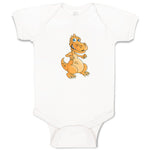 Baby Clothes Orange Dinosaur Dinosaurs Dino Trex Baby Bodysuits Cotton