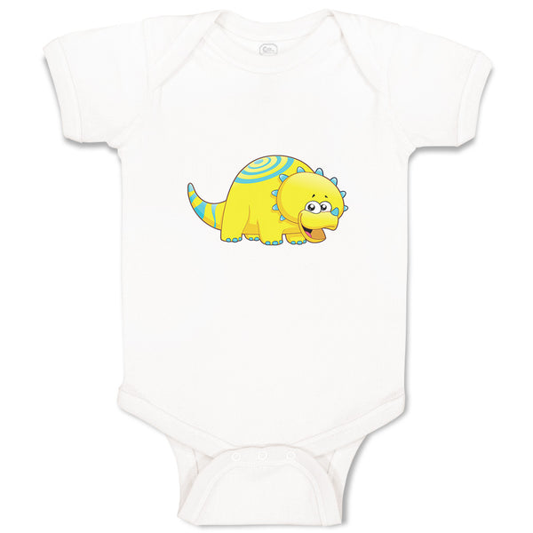 Baby Clothes Dinosaur Yellow Blue Smiling Dinosaurs Dino Trex Baby Bodysuits