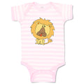 Baby Clothes Lion with Big Round Head Animals Safari Baby Bodysuits Cotton