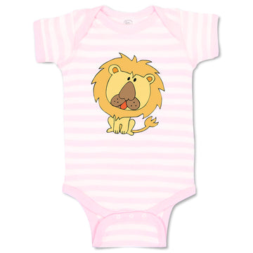 Baby Clothes Lion with Big Round Head Animals Safari Baby Bodysuits Cotton