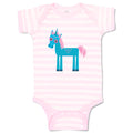 Baby Clothes Unicorn Blue Style A Funny Humor Baby Bodysuits Boy & Girl Cotton