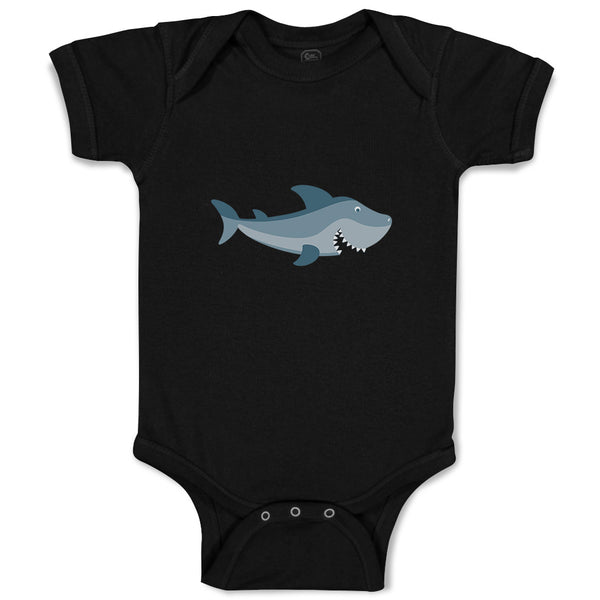 Baby Clothes Shark Smiling Animals Ocean Sea Life Baby Bodysuits Cotton