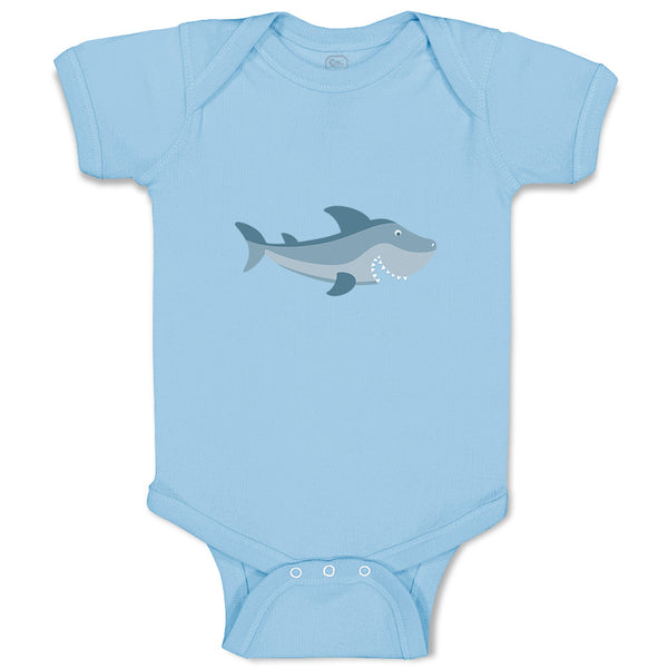 Baby Clothes Shark Smiling Animals Ocean Sea Life Baby Bodysuits Cotton