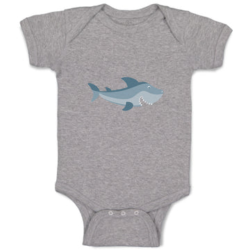 Baby Clothes Shark Smiling Animals Ocean Sea Life Baby Bodysuits Cotton