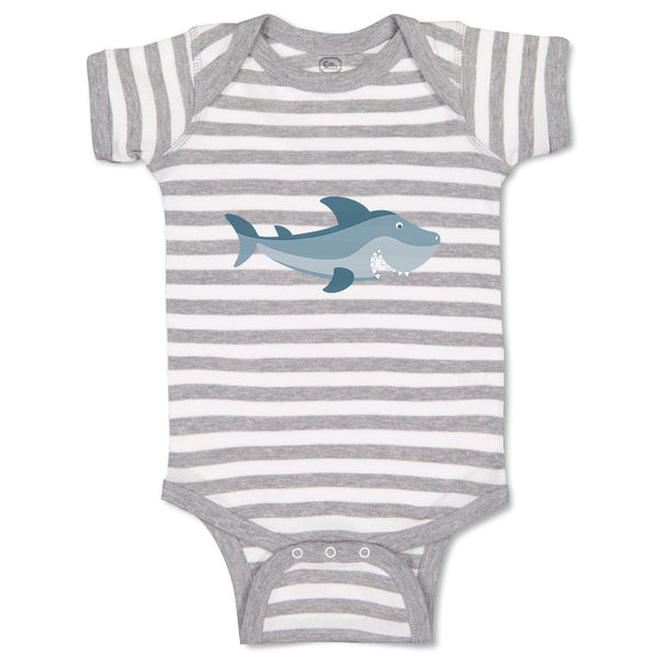 Baby Clothes Shark Smiling Animals Ocean Sea Life Baby Bodysuits Cotton