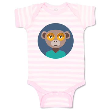 Baby Clothes Head in Circle Monkey Animals Zoo Funny Baby Bodysuits Cotton