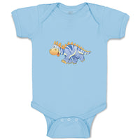 Baby Clothes Dinosaur Blue Facing Left Dinosaurs Dino Trex Baby Bodysuits Cotton