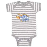 Baby Clothes Dinosaur Blue Facing Left Dinosaurs Dino Trex Baby Bodysuits Cotton