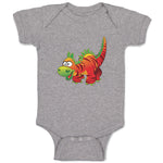 Baby Clothes Dinosaur Red Facing Left Dinosaurs Dino Trex Baby Bodysuits Cotton