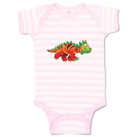 Baby Clothes Dinosaur Red Facing Right Dinosaurs Dino Trex Baby Bodysuits Cotton