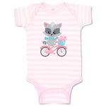 Baby Clothes Raccoon Bike Funny Humor Baby Bodysuits Boy & Girl Cotton