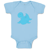 Baby Clothes Dino Blue Dinosaurs Dino Trex Baby Bodysuits Boy & Girl Cotton