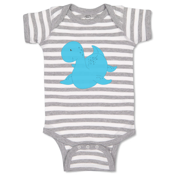 Baby Clothes Dino Blue Dinosaurs Dino Trex Baby Bodysuits Boy & Girl Cotton