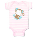 Baby Clothes Baby Monkey Blue Safari Baby Bodysuits Boy & Girl Cotton