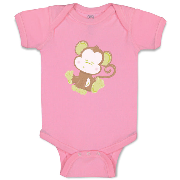 Baby Clothes Baby Monkey Green Safari Baby Bodysuits Boy & Girl Cotton