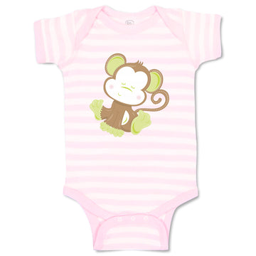 Baby Clothes Baby Monkey Green Safari Baby Bodysuits Boy & Girl Cotton